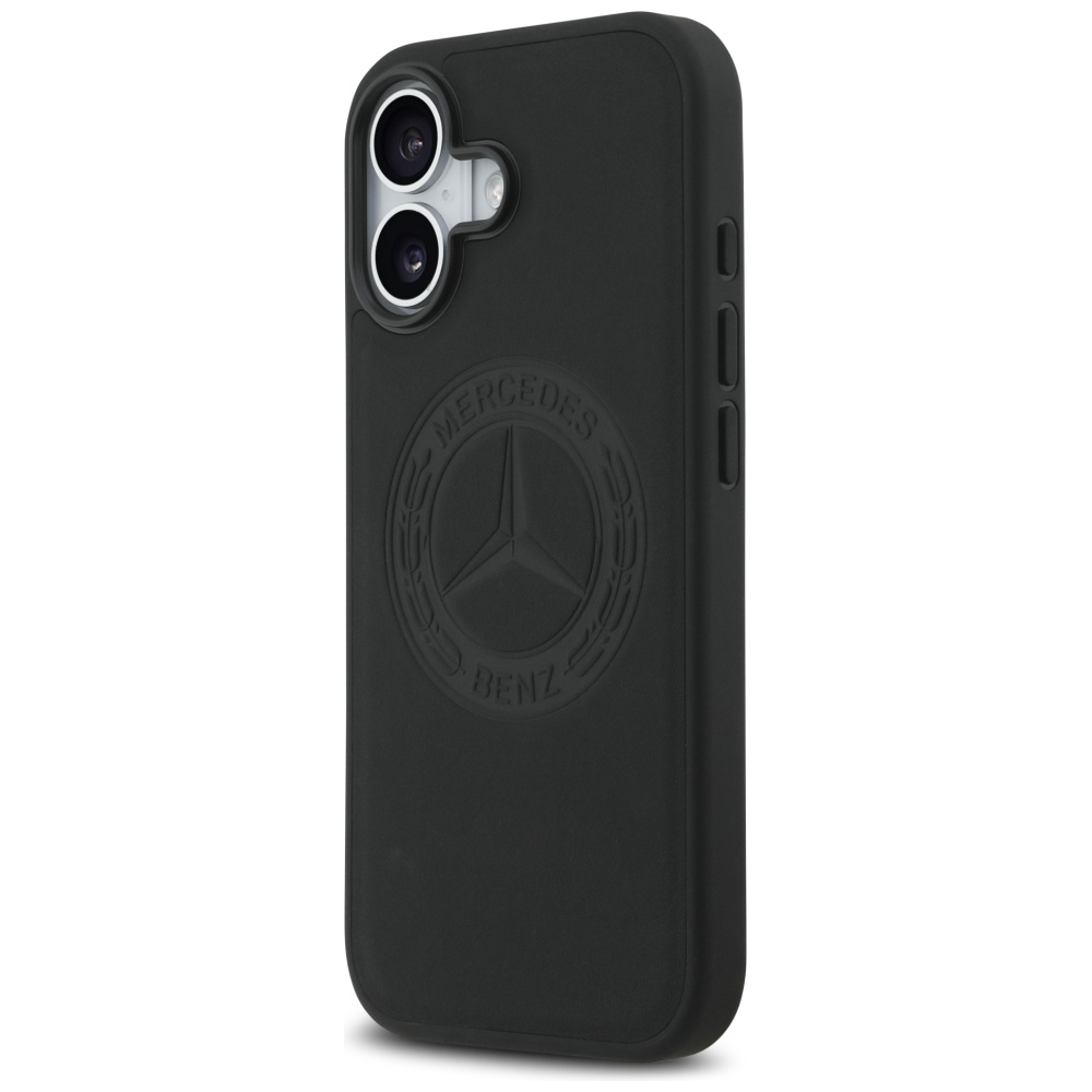 Mercedes Leather Vintage Logo MagSafe Case for iPhone 17 - Blackeng