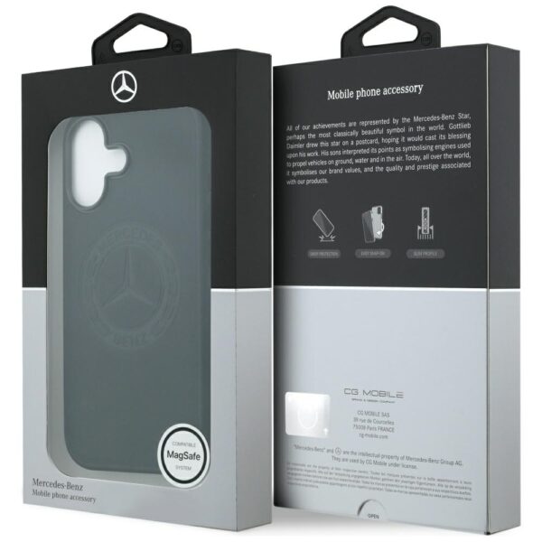 Mercedes Leather Vintage Logo MagSafe Case for iPhone 17 - Blackeng