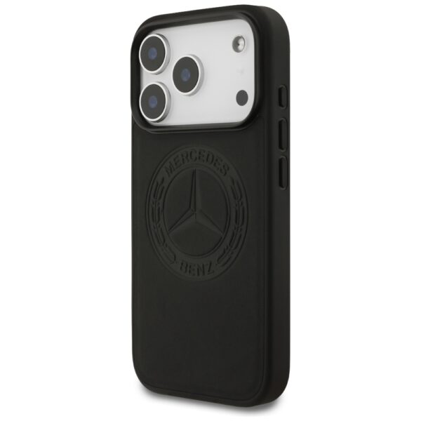 Mercedes Leather Vintage Logo MagSafe Case for iPhone 17 Pro - Blackeng