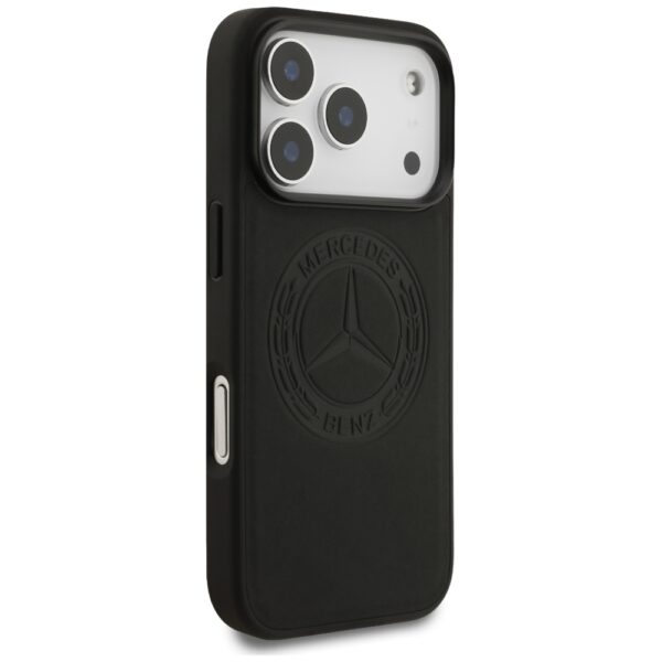 Mercedes Leather Vintage Logo MagSafe Case for iPhone 17 Pro - Blackeng
