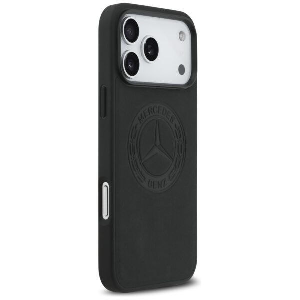 Mercedes Leather Vintage Logo MagSafe Case for iPhone 17 Pro Max - Blackeng