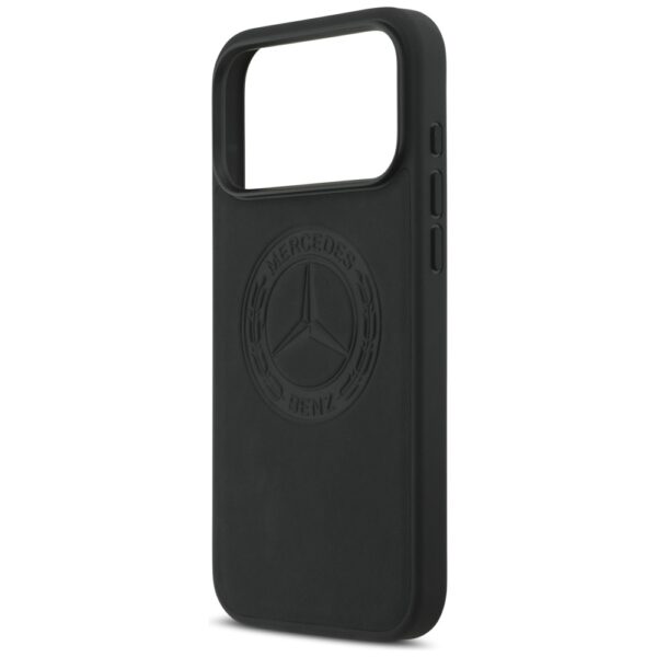 Mercedes Leather Vintage Logo MagSafe Case for iPhone 17 Pro Max - Blackeng