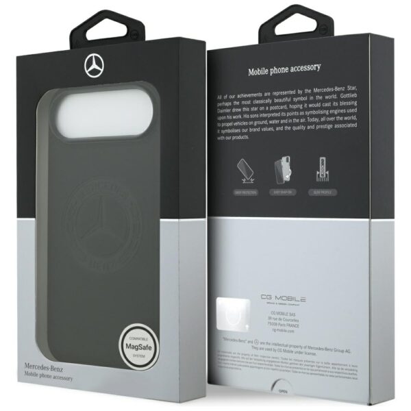 Mercedes Leather Vintage Logo MagSafe Case for iPhone Air - Blackeng