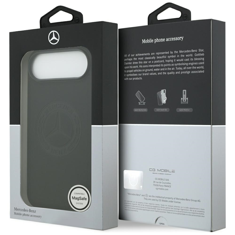 Mercedes Leather Vintage Logo MagSafe Case for iPhone Air - Blackeng