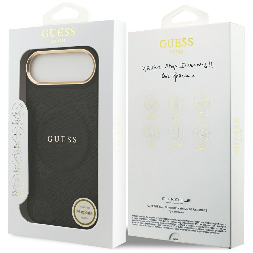 200998_8 Guess Peony Hot Stamp MagSafe Case for iPhone Air - Blackeng