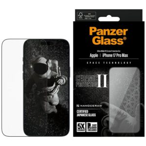 PanzerGlass Ceramic II Ultra-Wide Fit EasyAligne Tempered Glass for iPhone 17 Pro Maxeng