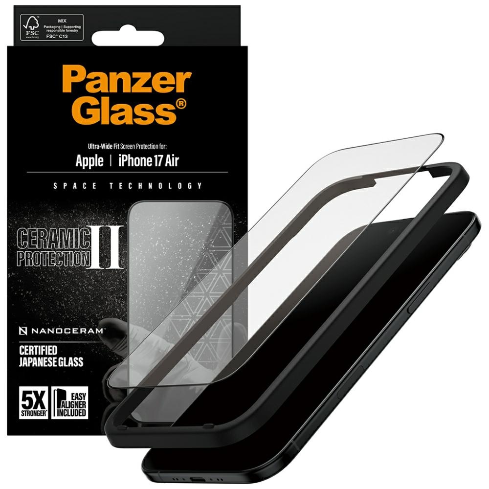 PanzerGlass Ceramic II Ultra-Wide Fit EasyAligner Tempered Glass for iPhone Aireng