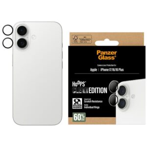 PanzerGlass Hoops Tempered Glass Lens Screen Protector for iPhone 16 / 16 Plus / 17eng