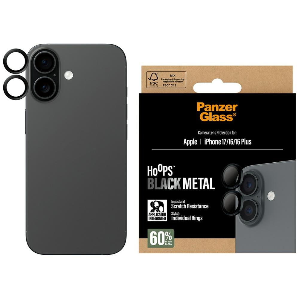 PanzerGlass Hoops Tempered Glass Lens Screen Protector for iPhone 16 / 16 Plus / 17eng