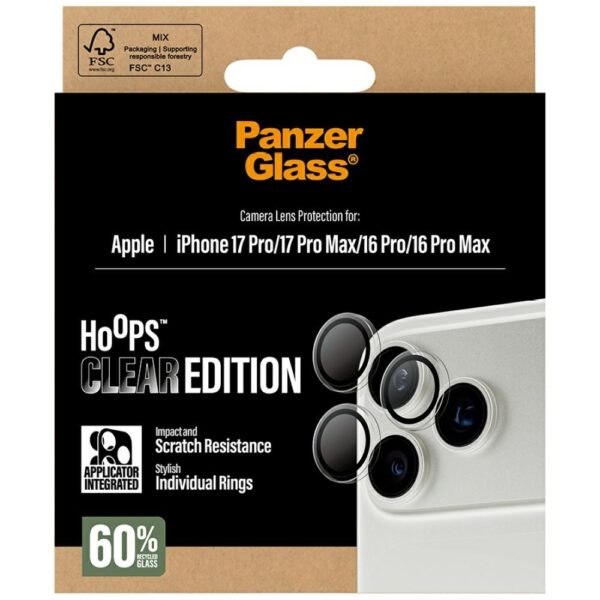 PanzerGlass Hoops Tempered Glass Lens Screen Protector for iPhone 17 Pro / 17 Pro Max / 16 Pro / 16 Pro Maxeng