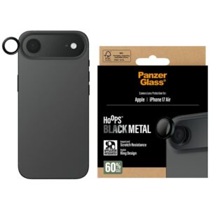 PanzerGlass Hoops Tempered Glass Lens Screen Protector for iPhone Air Blackeng