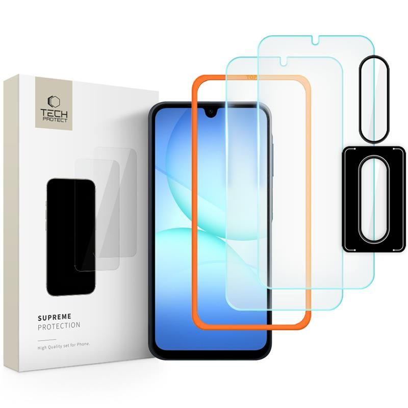 CREATOR: gd-jpeg v1.0 (using IJG JPEG v62), quality = 80 Tech-Protect Supreme Easy 3-pack Tempered Glass for Samsung Galaxy A17 4G / 5Geng