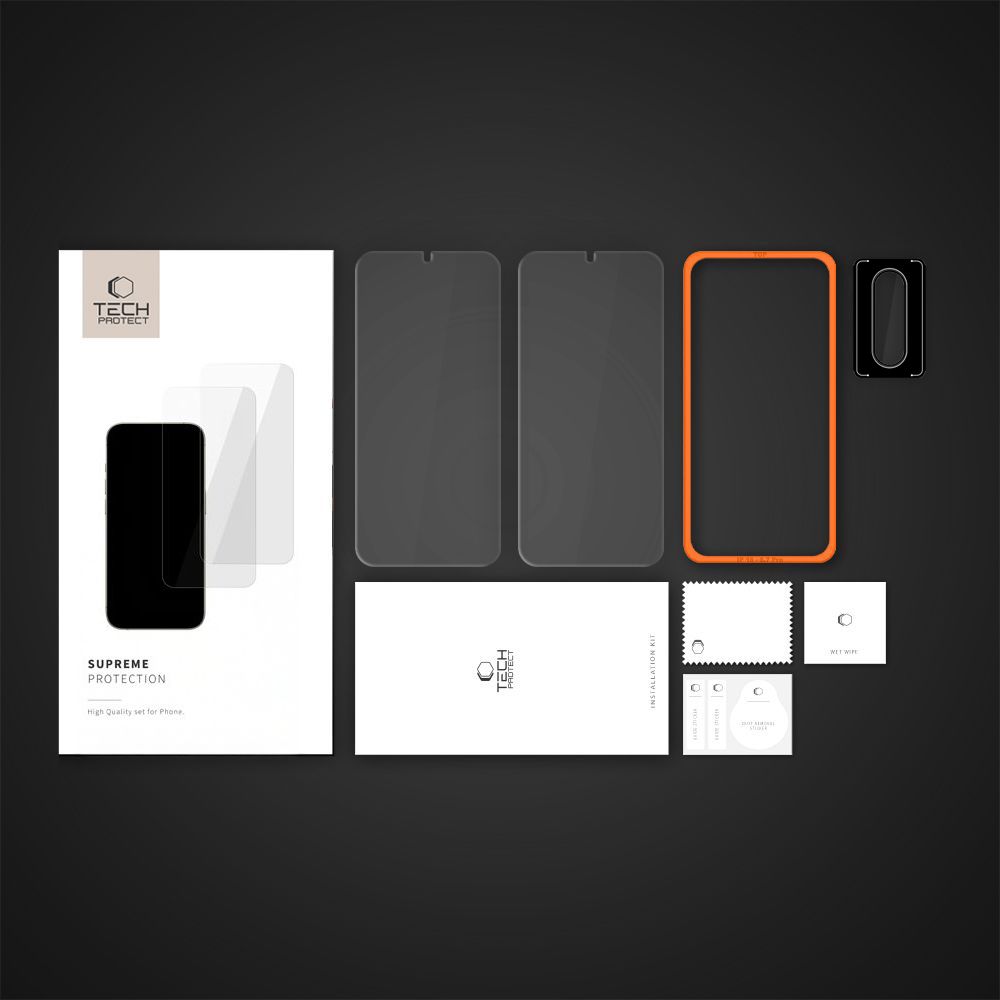 CREATOR: gd-jpeg v1.0 (using IJG JPEG v62), quality = 80 Tech-Protect Supreme Easy 3-pack Tempered Glass for Samsung Galaxy A17 4G / 5Geng