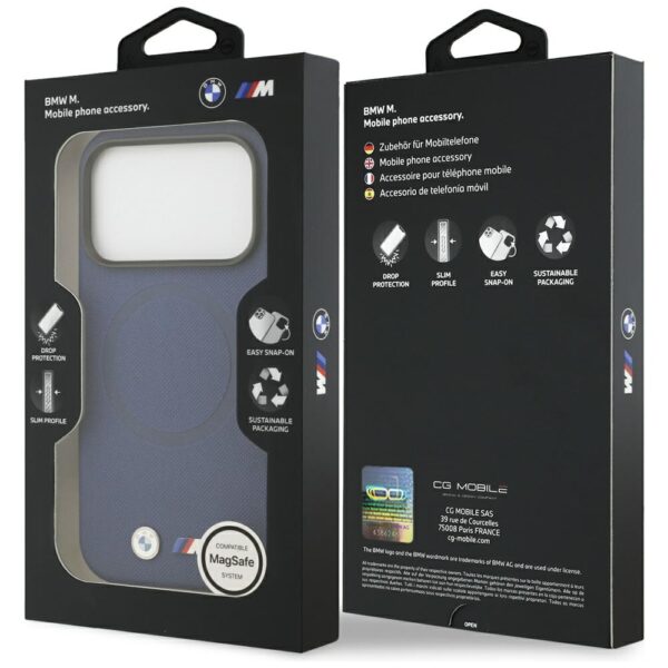 BMW M FW Metal Logo MagSafe Case for iPhone 17 Pro Max - Navy Blueeng