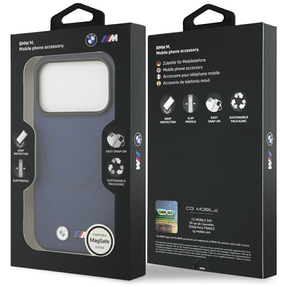 BMW M FW Metal Logo MagSafe Case for iPhone 17 Pro Max - Navy Blueeng