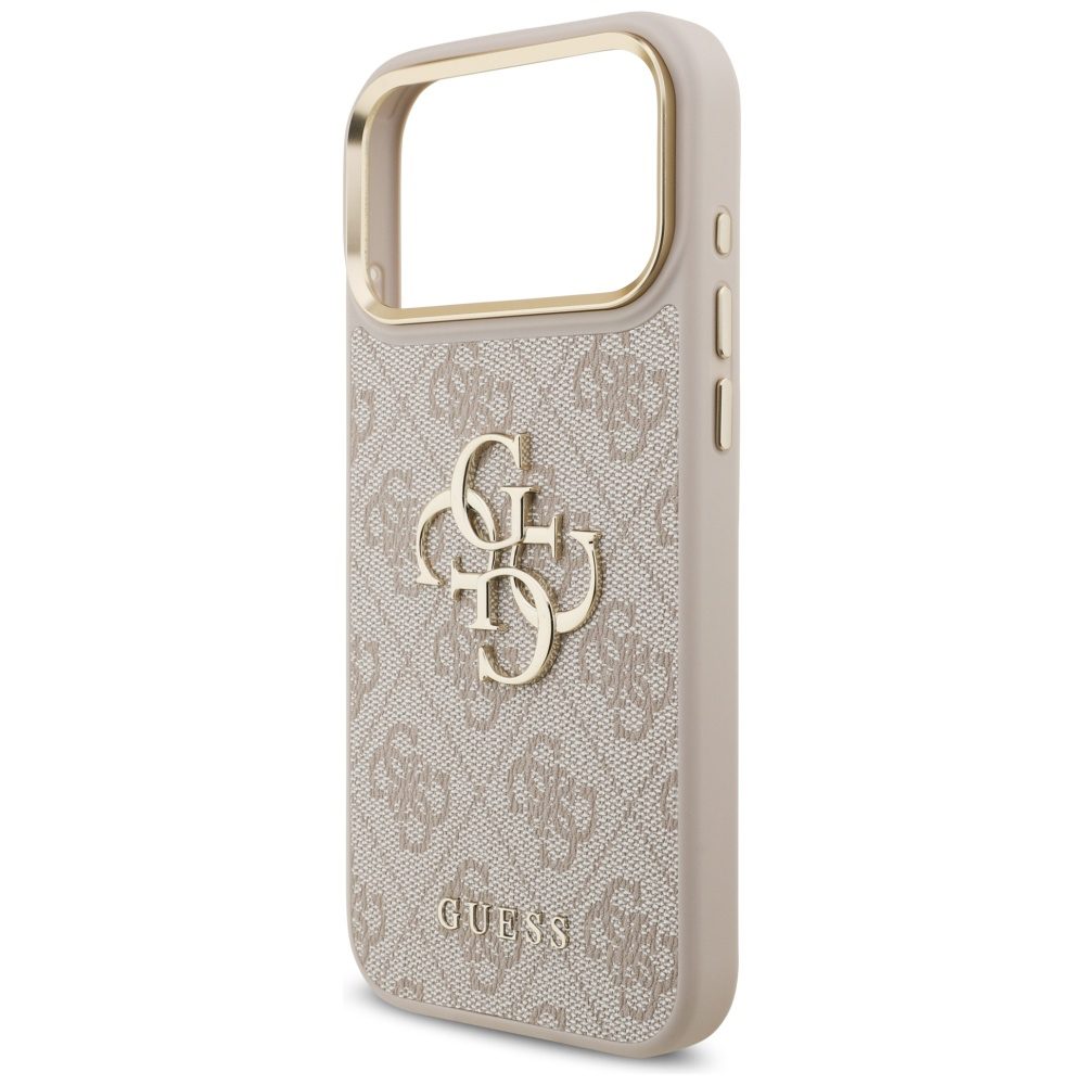 Guess 4G Big 4G Classic Logo Big Strap Metal Buttons Case for iPhone 17 Pro Max - Pinkeng