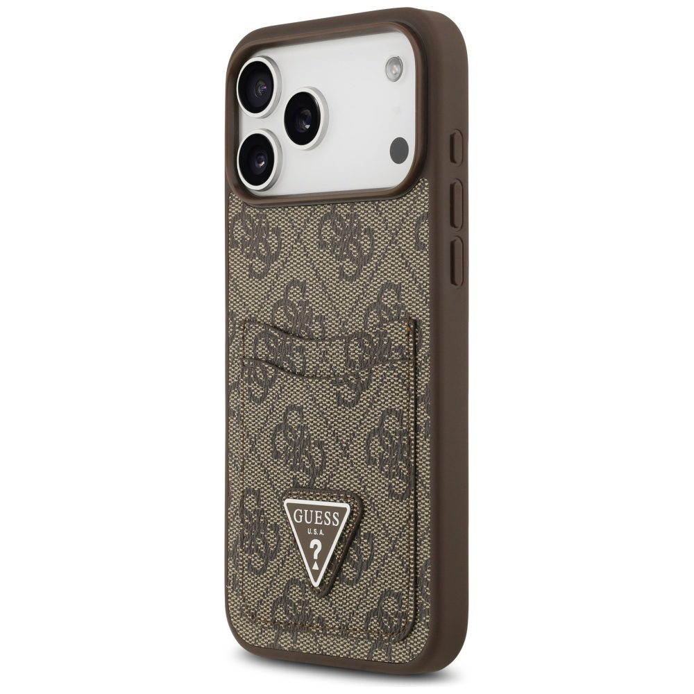 201111_2 Guess 4G Nauble Card Triangle Case for iPhone 17 Pro Max - Browneng