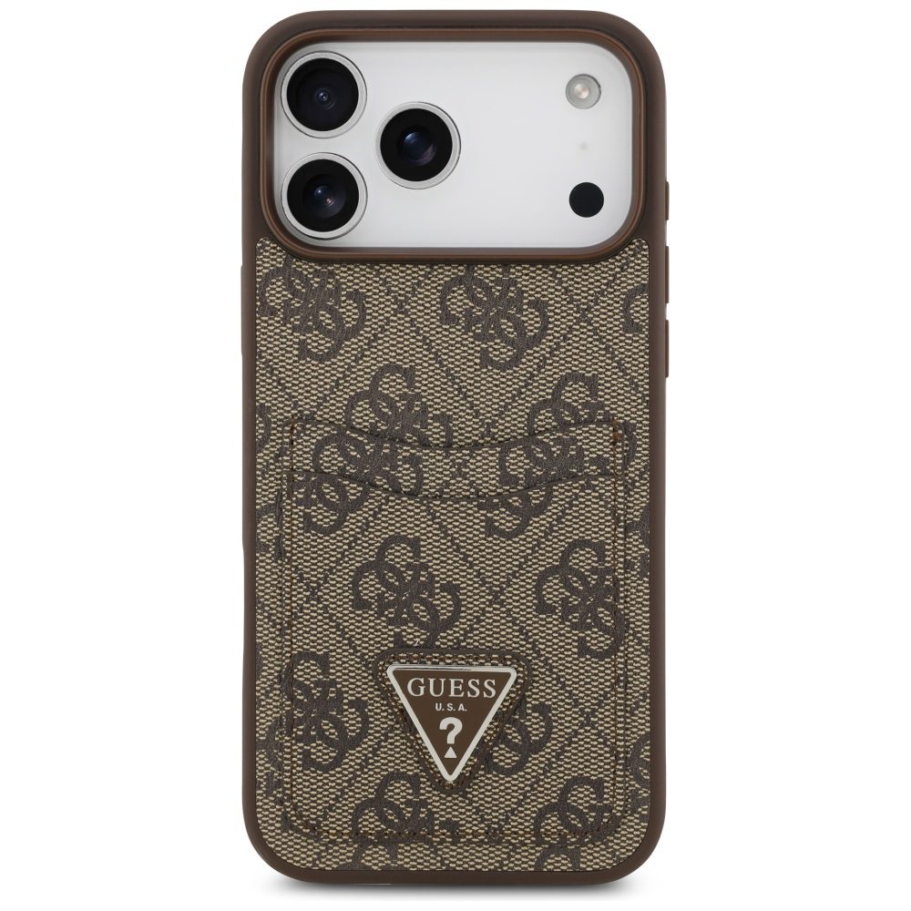 201111_3 Guess 4G Nauble Card Triangle Case for iPhone 17 Pro Max - Browneng