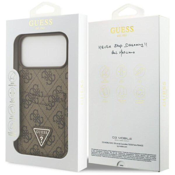 201111_8 Guess 4G Nauble Card Triangle Case for iPhone 17 Pro Max - Browneng