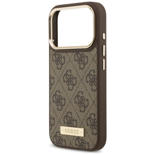 Guess 4G Logo Plate MagSafe case for iPhone 17 Pro - browneng