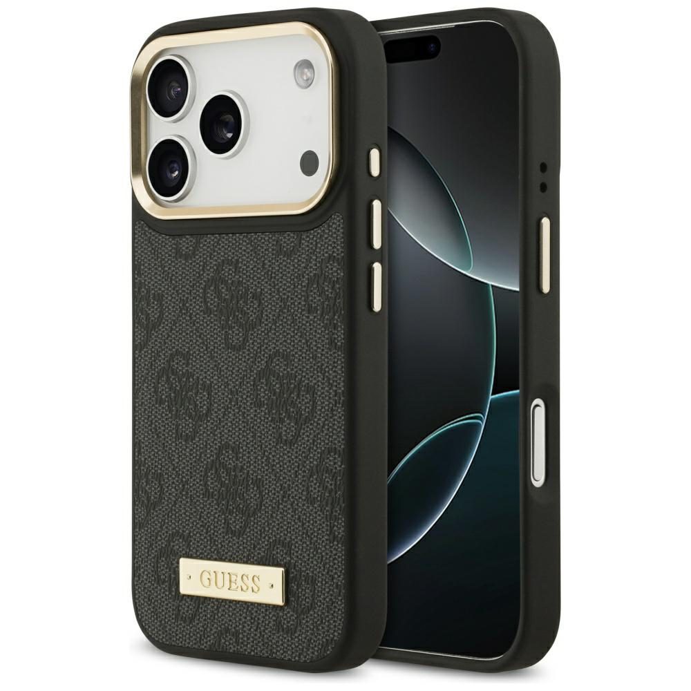 Guess 4G Logo Plate MagSafe Case for iPhone 17 Pro - Blackeng