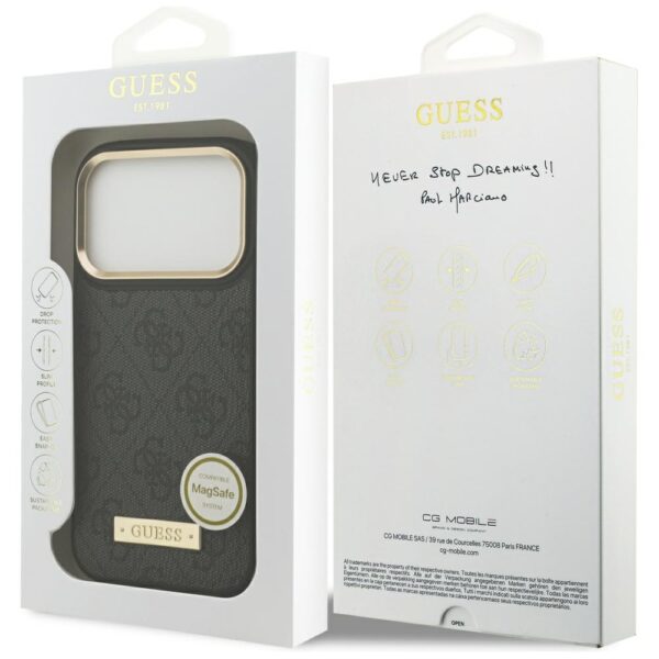 Guess 4G Logo Plate MagSafe Case for iPhone 17 Pro - Blackeng