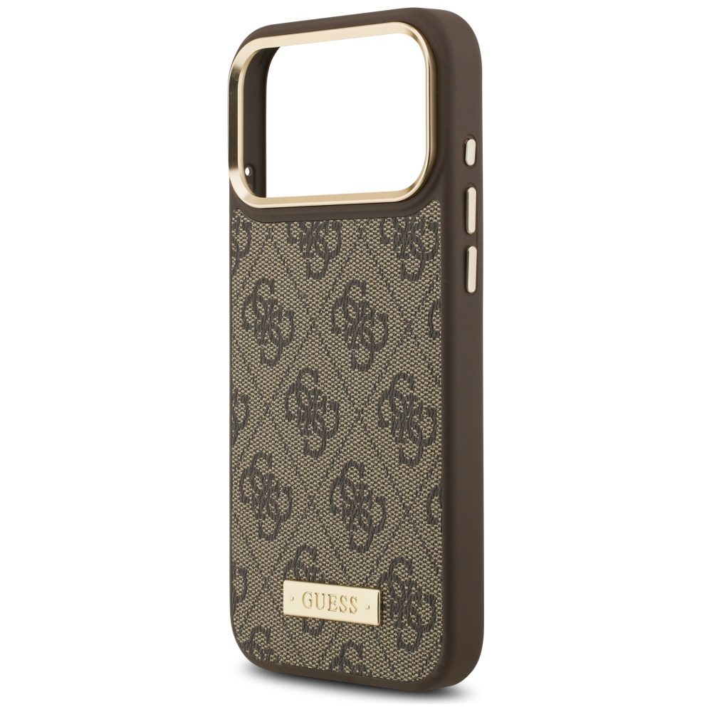 Guess 4G Logo Plate MagSafe Case for iPhone 17 Pro Max - Browneng