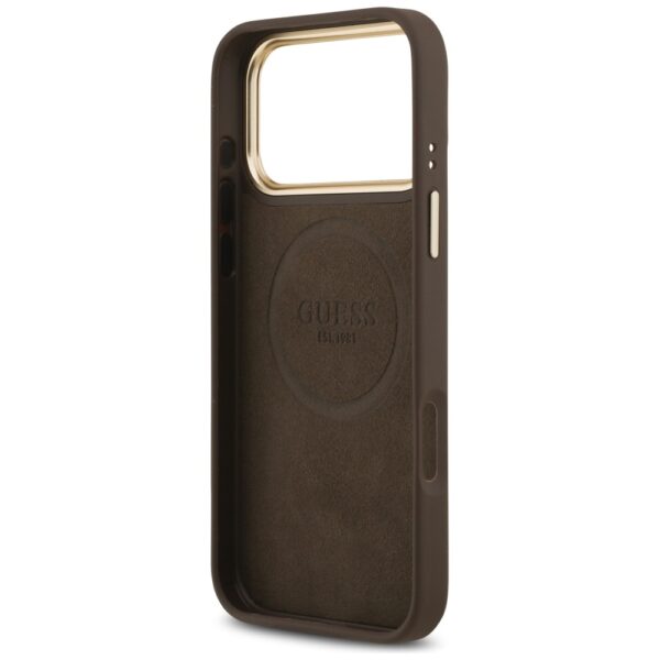 Guess 4G Logo Plate MagSafe Case for iPhone 17 Pro Max - Browneng