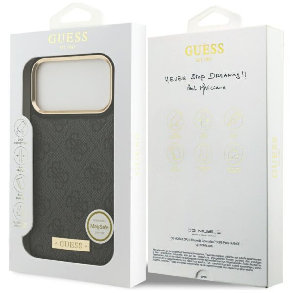 Guess 4G Logo Plate MagSafe Case for iPhone 17 Pro Max - Blackeng