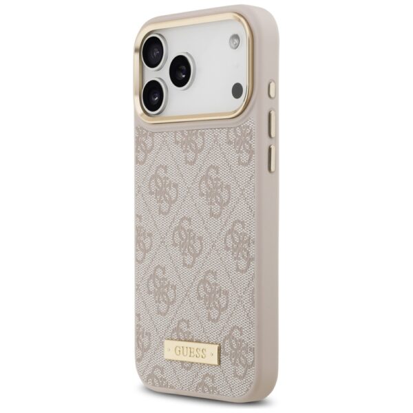 Guess 4G Logo Plate MagSafe Case for iPhone 17 Pro Max - Pinkeng