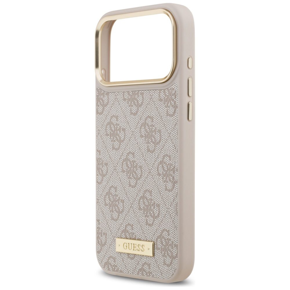 Guess 4G Logo Plate MagSafe Case for iPhone 17 Pro Max - Pinkeng