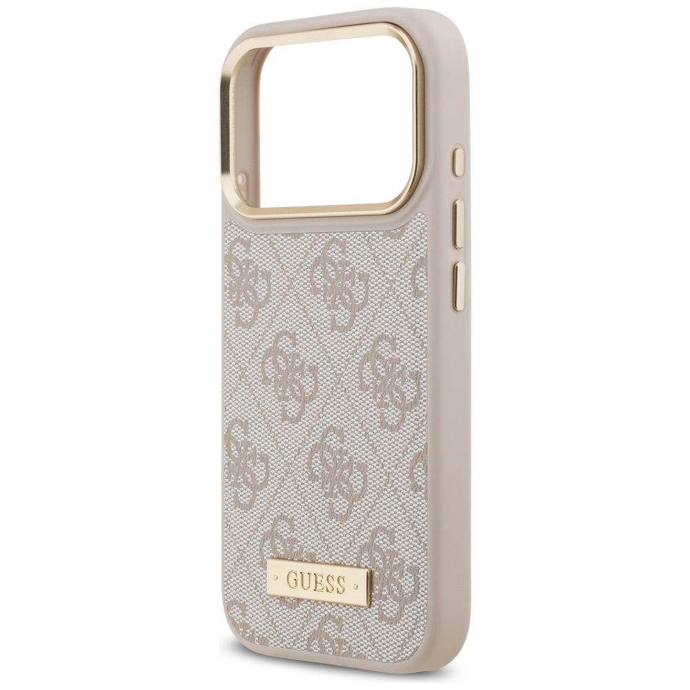 Guess 4G Logo Plate MagSafe Case for iPhone 17 Pro - Pinkeng