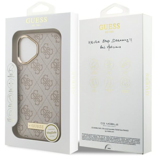 Guess 4G Logo Plate MagSafe Case for iPhone 17 - Pinkeng