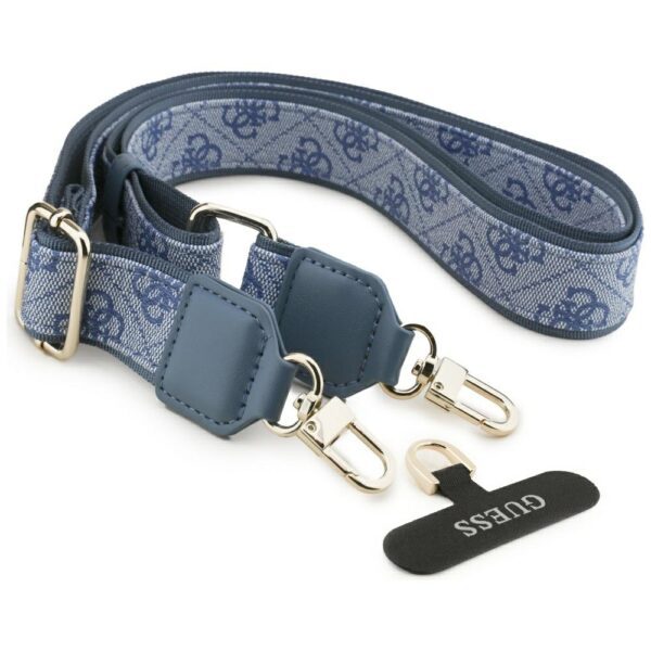 Guess 4G Strass Logo & Big Strap Metal Buttons MagSafe Case for iPhone 17 - Blueeng