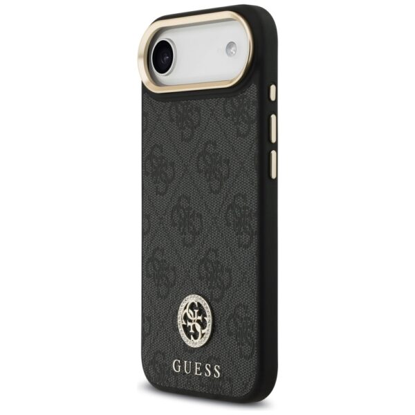 Guess 4G Strass Logo & Big Strap Metal Buttons MagSafe Case for iPhone Air - Blackeng