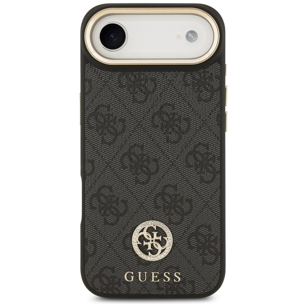 Guess 4G Strass Logo & Big Strap Metal Buttons MagSafe Case for iPhone Air - Blackeng