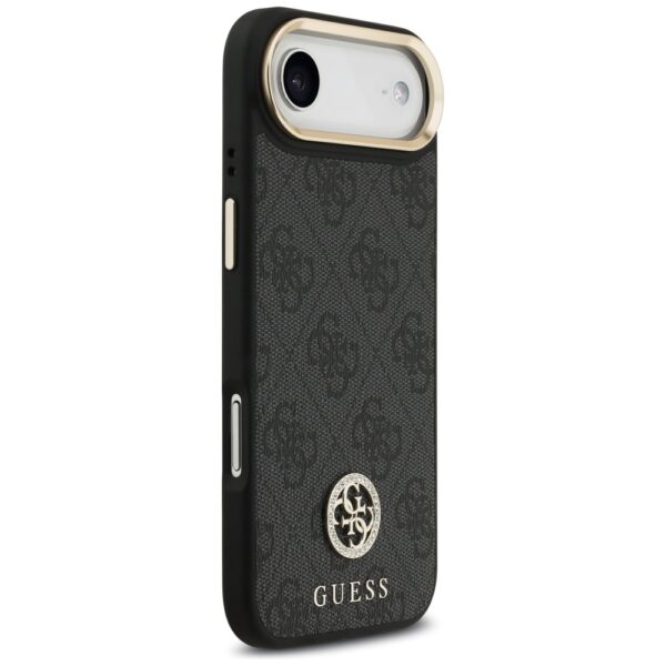 Guess 4G Strass Logo & Big Strap Metal Buttons MagSafe Case for iPhone Air - Blackeng
