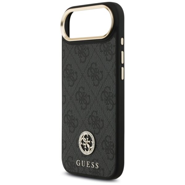Guess 4G Strass Logo & Big Strap Metal Buttons MagSafe Case for iPhone Air - Blackeng