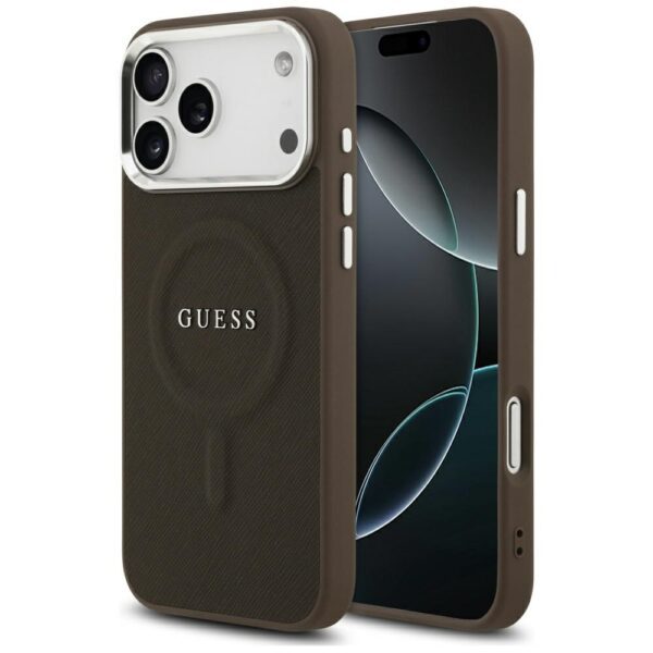 Guess Classic Logo MagSafe Case for iPhone 17 Pro Max - Browneng