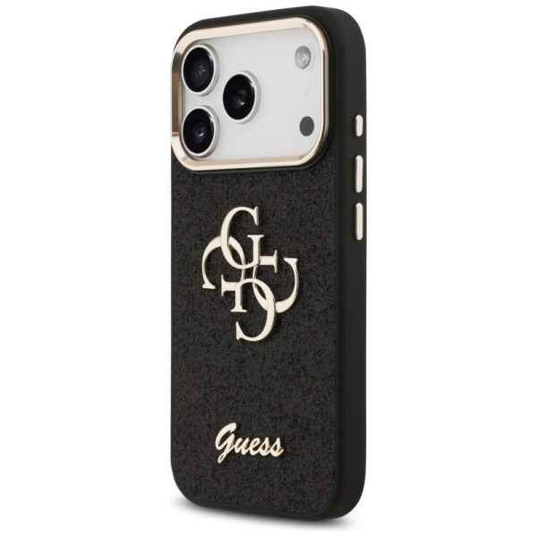 Guess Fixed Glitter Big 4G Metal Frame case for iPhone 17 Pro - blackeng
