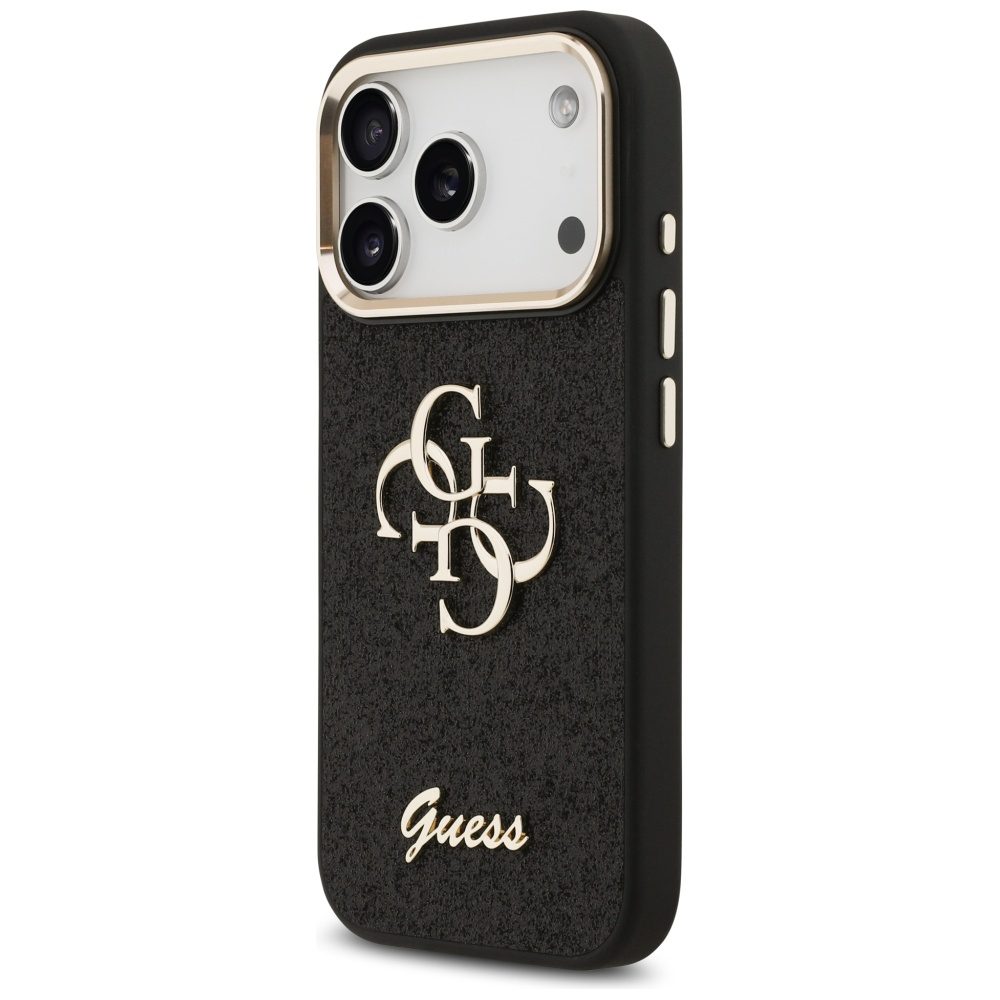 Guess Fixed Glitter Big 4G Metal Frame case for iPhone 17 Pro - blackeng