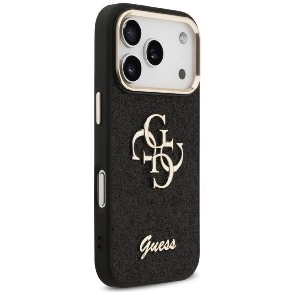 Guess Fixed Glitter Big 4G Metal Frame case for iPhone 17 Pro - blackeng