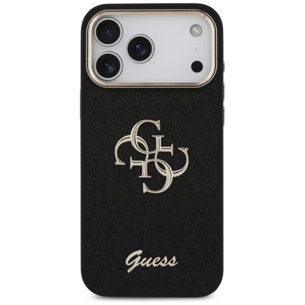Guess Fixed Glitter Big 4G Metal Frame case for iPhone 17 Pro Max - blackeng