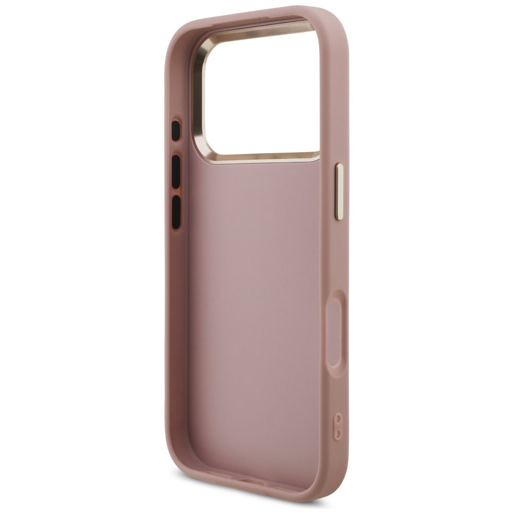Guess Fixed Glitter Big 4G Metal Frame Case for iPhone 17 Pro - Pinkeng