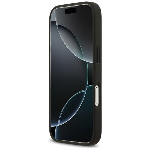 Guess Grained Flowers Classic Logo MagSafe case for iPhone 17 Pro - blackeng