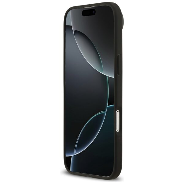 Guess Grained Flowers Classic Logo MagSafe case for iPhone Air - blackeng