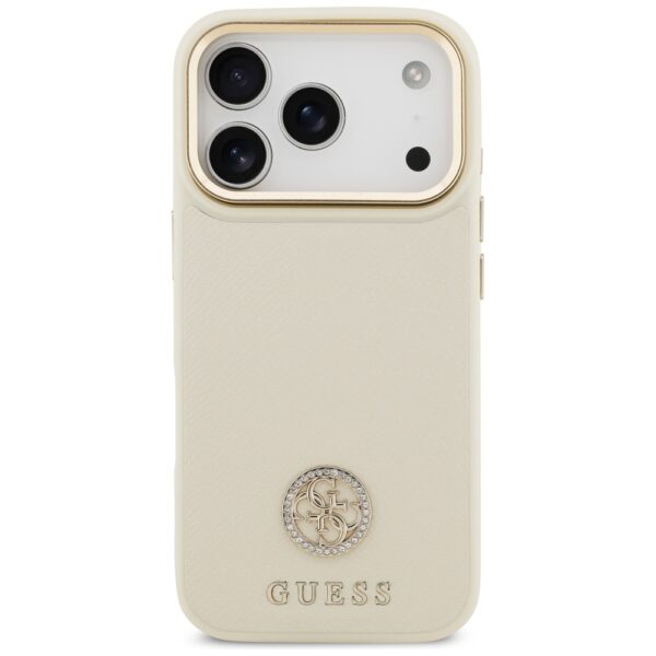 Guess Grained Strass Logo MagSafe case for iPhone 17 Pro - beigeeng