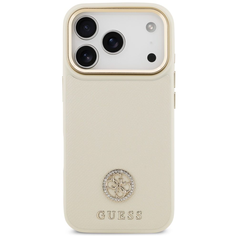 Guess Grained Strass Logo MagSafe case for iPhone 17 Pro - beigeeng