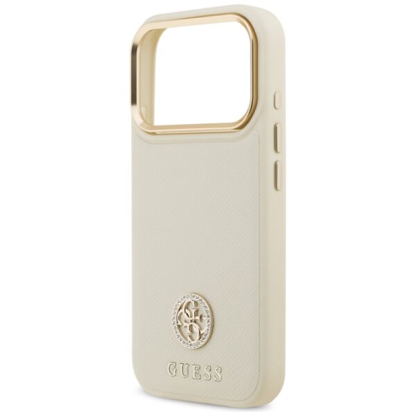 Guess Grained Strass Logo MagSafe case for iPhone 17 Pro - beigeeng