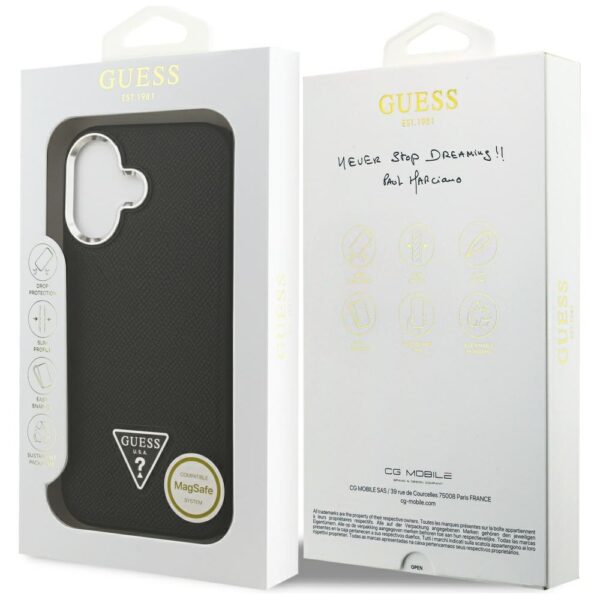 Guess Grained Triangle Logo MagSafe case for iPhone 17 - blackeng